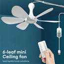 USB Mini Ceiling Fan Remote Control Adjustable Speed Low Noise Copper Motor 20W Compact Portable for Homes Dormitories Mosquito Nets