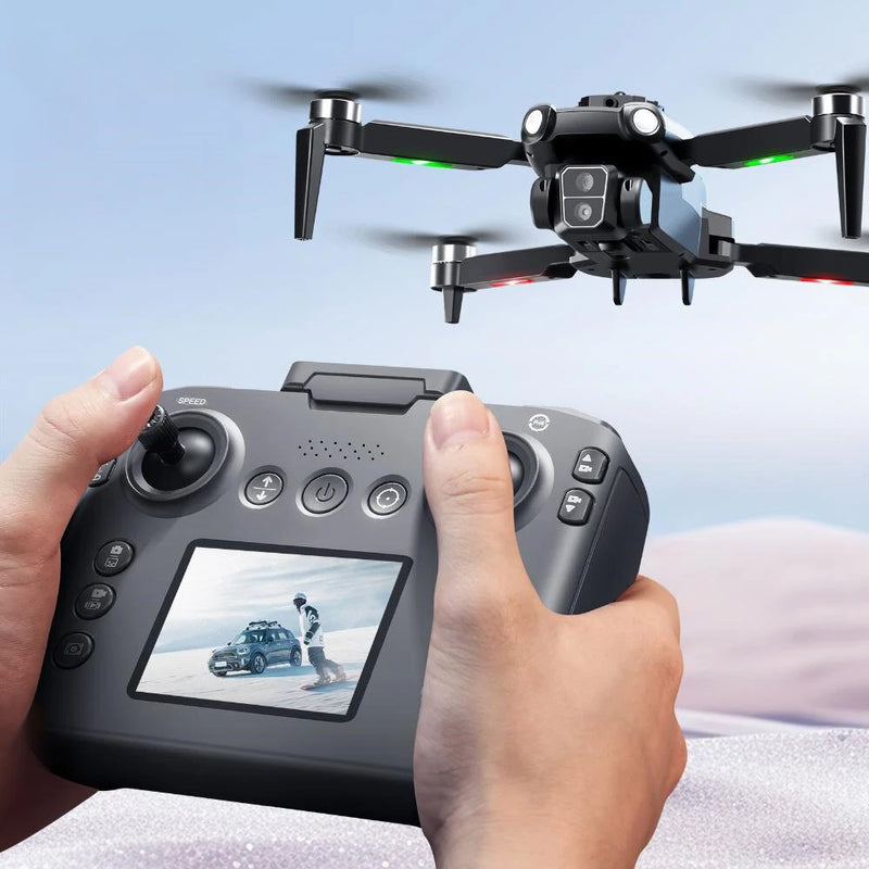 YLR/C S119 WiFi FPV with LCD Screen Controller HD Dual Camera Servo Gimbal 360 Obstacle Avoidance Brushless Foldable RC Drone Quadcopter RTF
