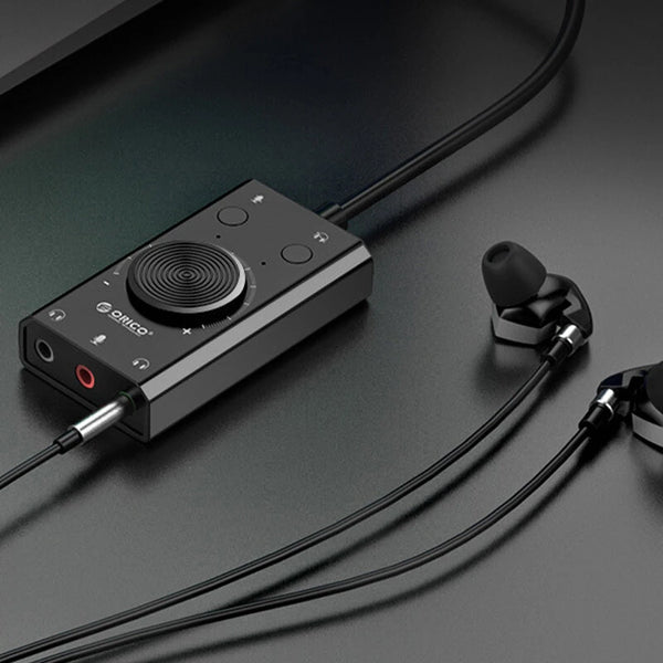 ORICO SC2 External USB Sound Card Audio Jack 3.5mm Cable Adapter Volume Adjustment Driver-free Stereo Microphone Speaker Headset