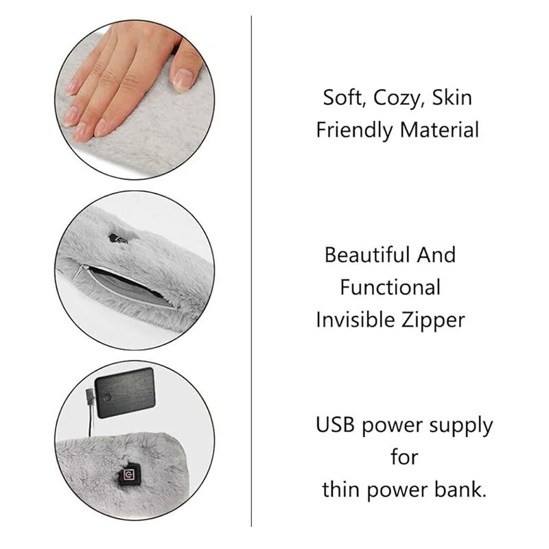 TENGOO Outdoor Warm Electric Heating Scarf Intelligent Heating Scarf 3 Gear Heating USB Heated Scarf Thermal Shawl Neck Brace Neck Protection Cold Invisible Zipper