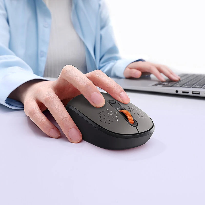 Baseus F01B Tri-mode Wireless Mouse 800-1600DPI Mute Mice 2.4G/BT5.0/BT3.0 Ergonomics for PC Laptop Office Computer