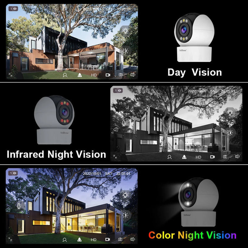 Srihome SH046 4MP 5G WiFi Indoor PTZ Camera 5X Optical Zoom Wireless Auto Tracking Night Vision Two-way Audio Smart Home Security Cameras
