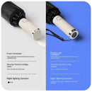 Automatic Folding Reverse Sun Umbrella Upgraded Windproof Design with Reflective Strip LED Light Convenient Handle Rainproof