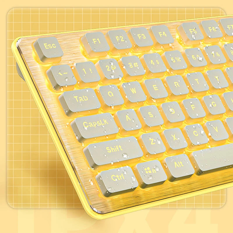 LANGTU LT600 104 Keys 2.4G RGB Wireless Keyboard Mechanical Feel Membrane Touch Silent Wireless Waterproof Keyboard for PC Laptop Office