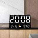 AGSIVO Large Digital Wall Clock Alarm Clock Large LED Display with Remote Control / Automatic Brightness / Indoor Temperature / Humidity / Date / Week / 12/24H For Home Office Classroom