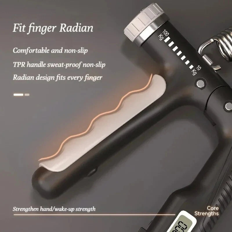 Electronic Counting Handgrip Adjustable 10-100kg Hand Gripper Spring Mechanical Counting Finger Gripper Muscle Trainer Rehabilitation Training Fitness Device