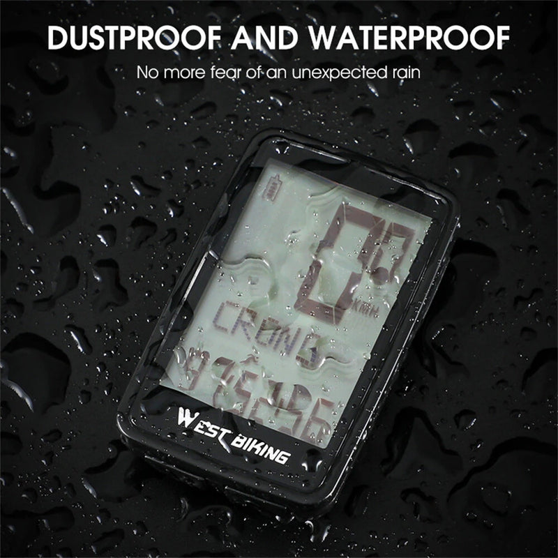 WEST BIKING 5 Languages Bike Computer 21 Functions Touch Screen USB Charging Waterproof Wireless Bicycle Speedometer Odometer for MTB Road Cycling