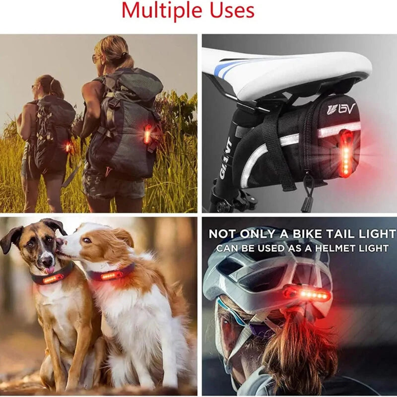 BIKIGHT Bike Taillight 650mAh Battery USB Rechargeable Red LED Bright Rear Light Waterproof Easy to Install Bicycle Light for Safety Cycling