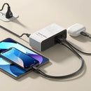 Hagibis PU0701A 100W GaN Docking Station USB Adapter with 5Gbps USB-A 5Gbps 10Gbps Type-C 10Gbps Host 2.5G RJ45 4K@60Hz HD Power Port for Switch ROG Ally Steam Thunderbolt 4/3 Macbook Pro
