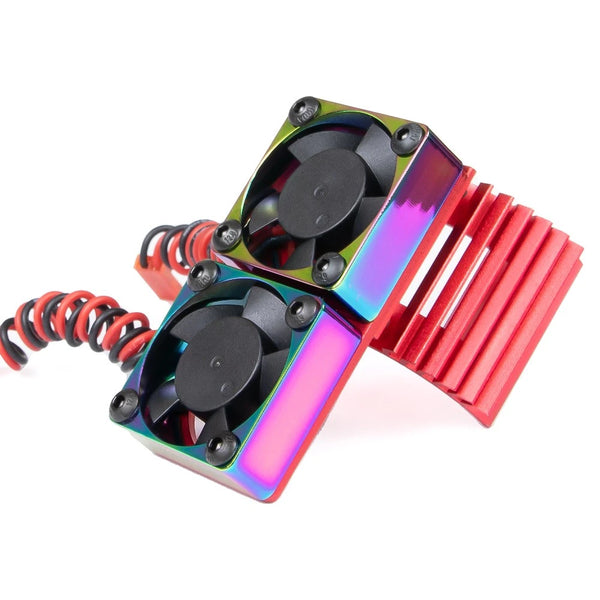 Upgraded Metal Motor Cooling Dual Fan Heatsink Radiator for 36mm 380 540 550 3650 Brushed Brushless Engine RC Cars Vehicles Models Spare Parts