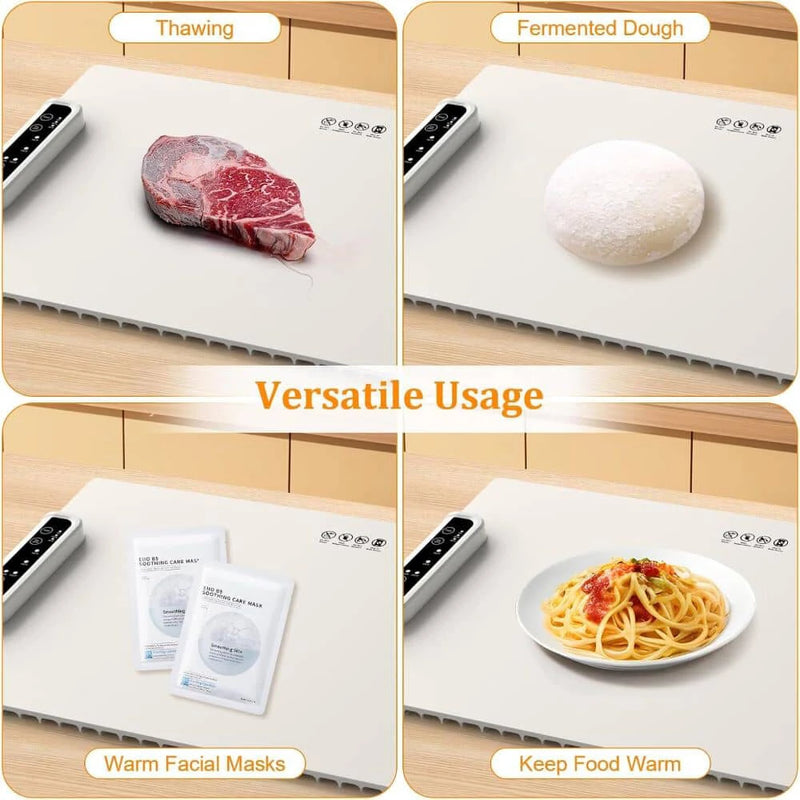 Multifunctional Silicone Insulated Food Warming Board Electric Food Warming Mat  3-Level Temperature Adjustable Compatible With Metal, Ceramic, Glass And Enamelware