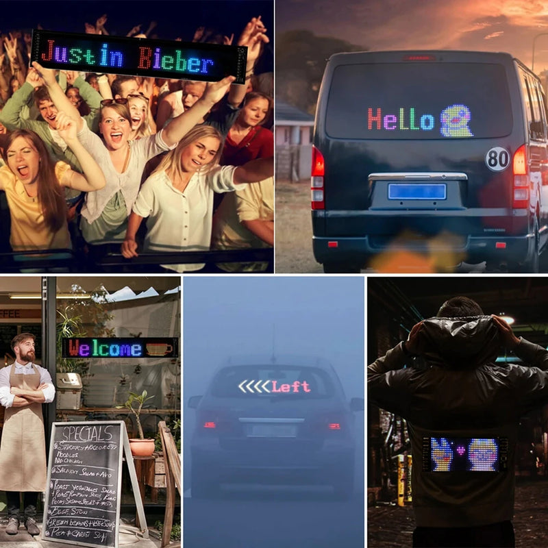 Smart Bluetooth Flexible LED Pixel Screen Strip 5V USB DIY Graffiti Logo LED Matrix Pixel Scrolling Display Advertising Light