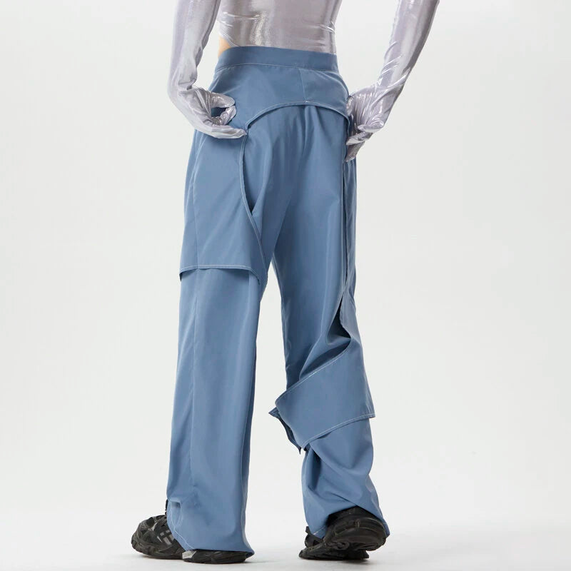 INCERUN Men Deconstructed Design Pants Fashion Comfortable Fabrics Wide Leg Trouser Plus Size