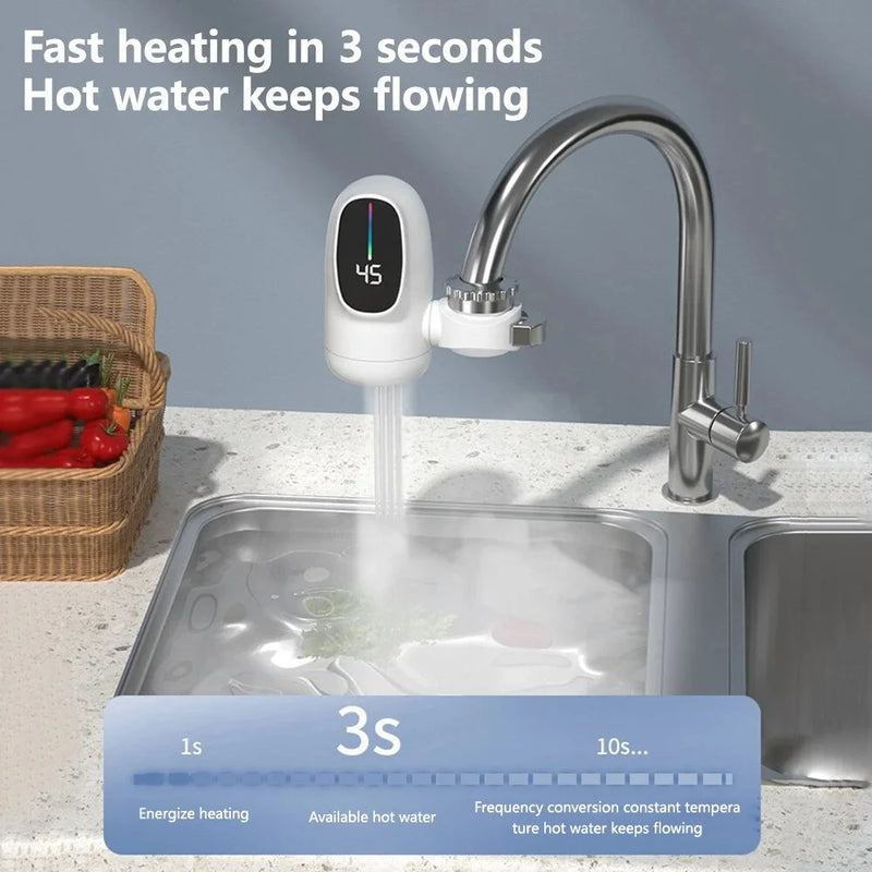 Instant Hot Water Tap Digital Display  Instant Electric Water Heater Kitchen Faucet Adapter Fast Heating Digital Display Bathroom Accessories