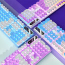 YINDIAO K600 104 Keys Wired Gaming Keyboard Punk Design Mechanical Feeling Keycaps RGB Light USB E-sports Gamer Keyboard for PC Computer Laptop