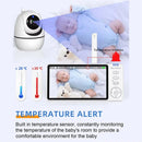ABM501 5 Inch WIFI IP Camera Baby Monitor Video Babyphone Camera PTZ Zoom Night Vision Temperature Sensor Lullaby 24H Battery WiFi-Free Secure Connection