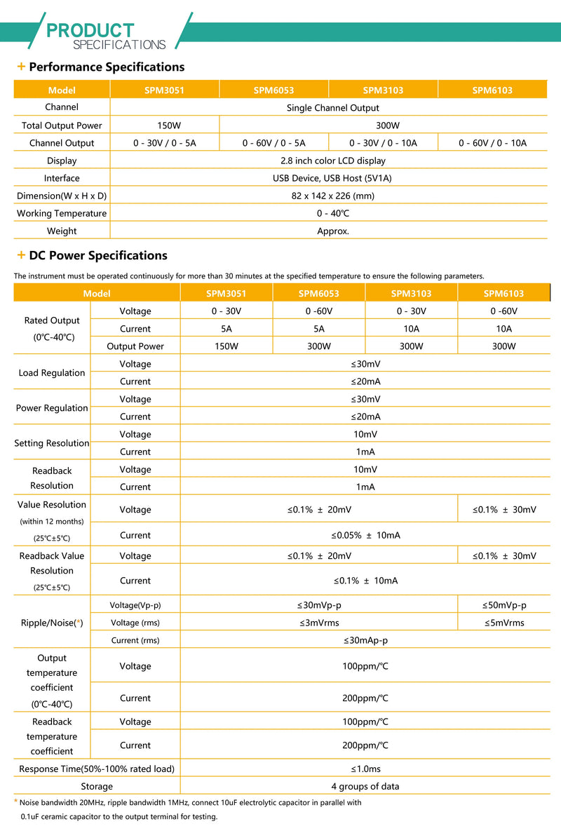 OWON SPM Programmable DC Power Supply SPM6103 SPM6053 SPM6103 SPM3103 150W/300W 60V/10A 60V/5A 2.8" LCD 10mV/1mA Resolution Digital Voltage Regulator Switch SPE3103 110V/220V