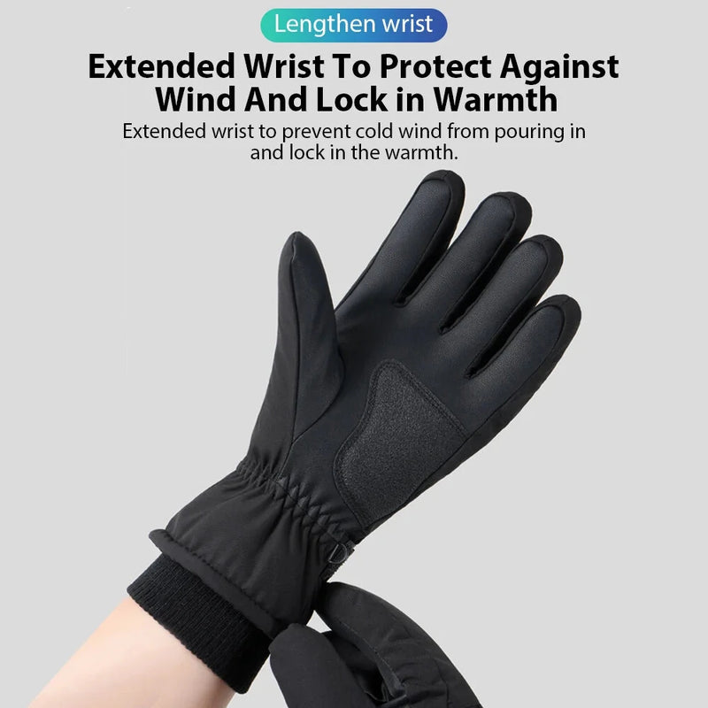 TENGOO Touch Screen Winter Gloves Waterproof Outdoor Sports Cycling Running Motorcycle Ski Fleece Gloves Non-slip Warm Full Fingers for 5-10 Cold Weather