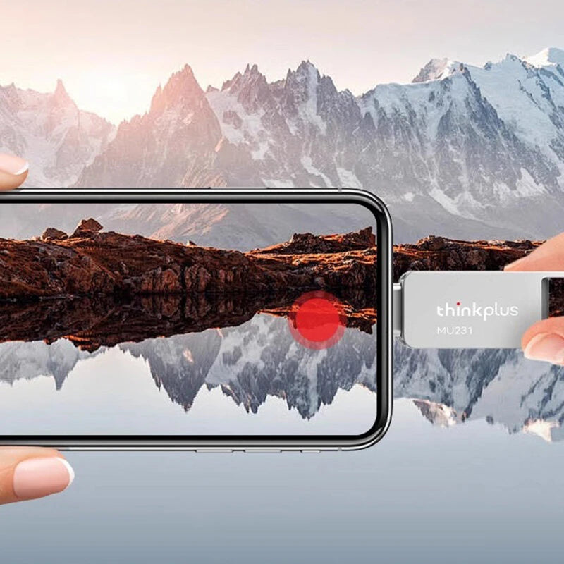 Lenovo Thinkplus MU231 Type-C & USB Flash Drive 128GB/64GB/32GB 100MB/S High Speed Portable Memory U Disk Plug and Play