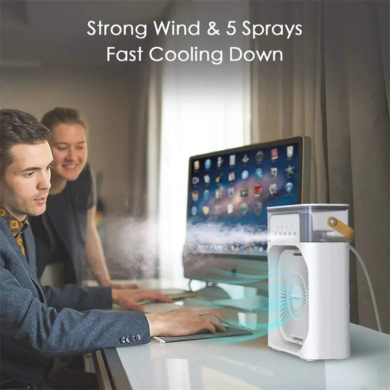 Spray Small Fan Humidification Small Refrigeration Air Conditioner Mini Fan Water-cooled Silent Air Cooler Portableel Ectric Fan