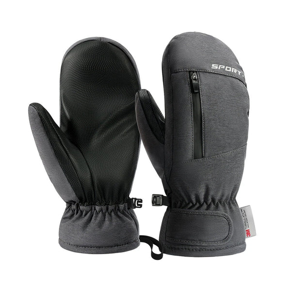 1Pair Outdoor Sports Waterproof Skiing Gloves Professional Thermal Warm Gloves Thick Windproof Snow Gloves Cycling Gloves