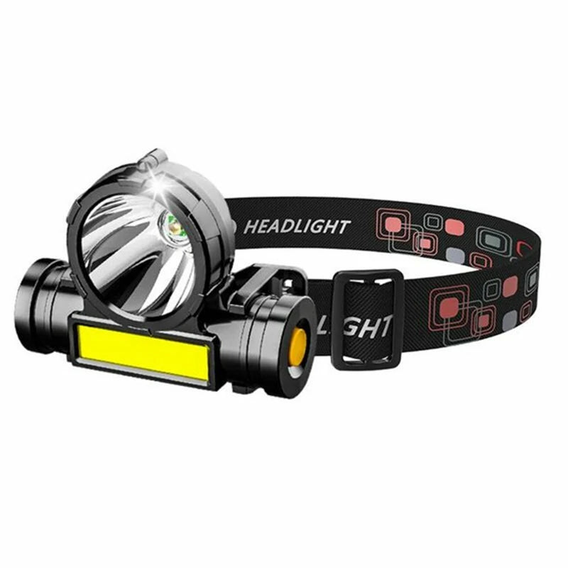 XMUND Waterproof LED Headlamp Handfree COB Work Light with Magnet USB Headlight Built-in Battery Suit for Fishing Camping