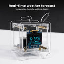 0.96 Inch ESP8266 Mini Weather Forecast Clock OLED Display Electronic Clock Diy Kit Support 2.4G Wifi Network With Case Fun Diy Soldering Loose Parts