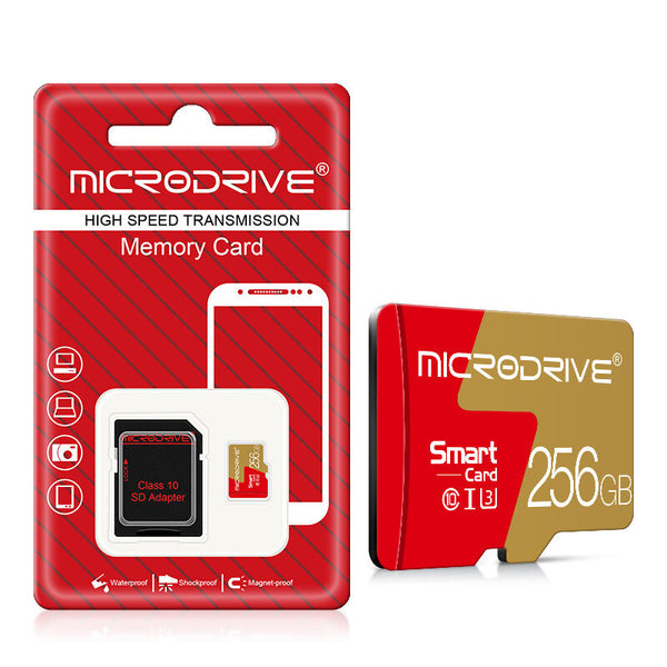 Microdrive TF Memory Card 256G/128G/64G U3 Class10 High Speed Micro SD Card Smart Card for Phone Camera Driving Recorder