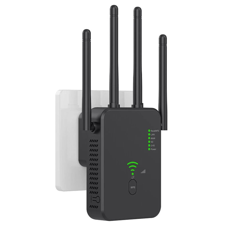 U10 Dual Band Wireless 2.4G/5G WiFi Repeater AC1200M Router Wifi Booster Long Range Extender 1200Mbps Wi-Fi Signal Amplifier Repeater with 4 Antennas