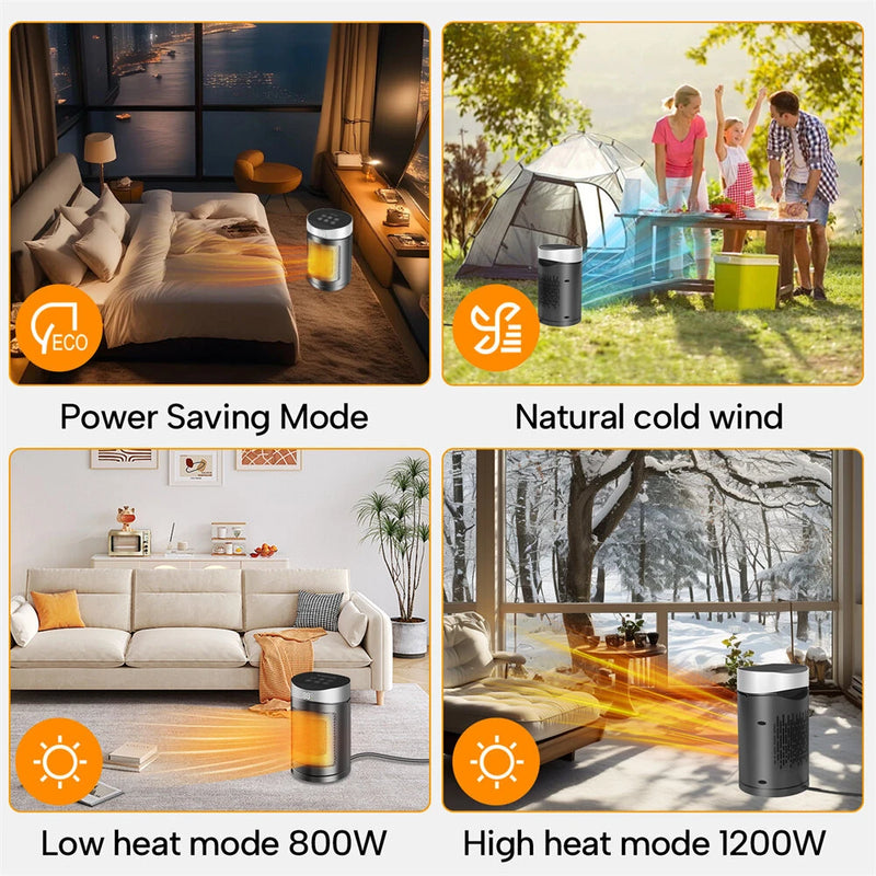 Tevorex 220V 1500W Smart Space Heater with Touch Screen & Remote Control, Automatic Temperature Control, Overheat & Tip-Over Protection for Home or Office