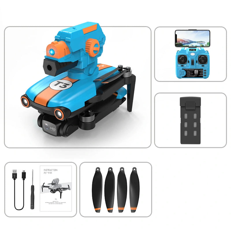 Funsky LM12-D MAX  WiFi FPV with HD ESC Dual Camera Bullet Launcher Optical Flow Positioning Brushless Foldable RC Drone Quadcopter RTF