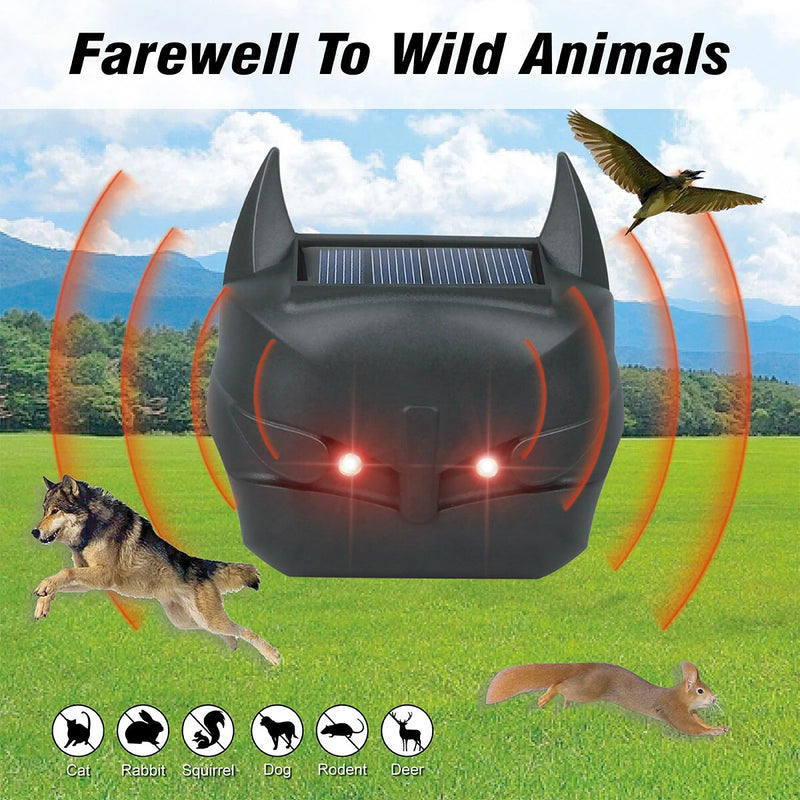 Outdoor Solar Animal Repellent Ultrasonic Infrared Bird Repellent Dog Repellent Mouse Repellent Built-In Light Sensor  IP44 Waterproof