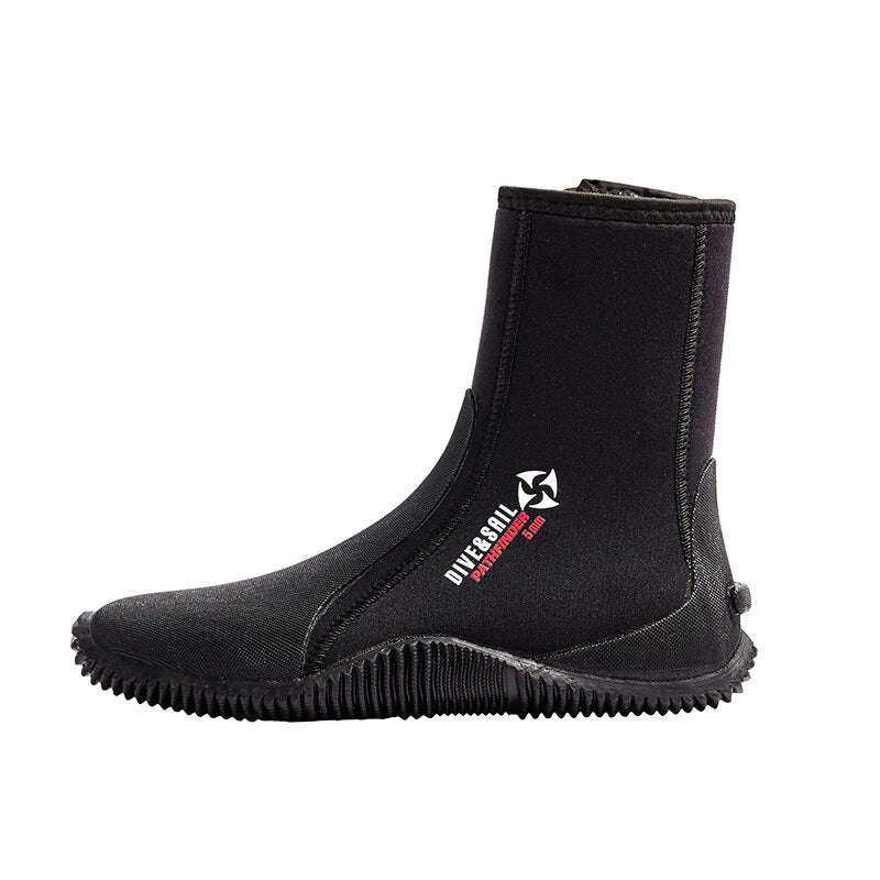 DIVE&SAIL 5MM Diving Boots Adult Snorkeling Booties Non Slip Silicone Sole Comfortable Wetsuit Boots for Beach Windsurfing Kayaking