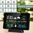 Multi-function Professional Weather Station Alarm Clock Wireless Indoor Outdoor Thermometer With Rain Gauge/ Temperature/  Humidity/ Rainfall Monitoring/ Atmospheric Pressure Intelligent Color Screen Clock