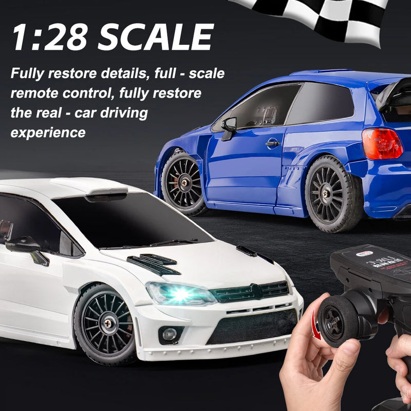 LDRC 2801 RTR 1/28 2.4G 4WD RC Car Drift for POLO R LED Light On-Road Full Proportional Racing Vehicles Models Toys 3.7V 1s Battery