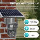 Guudgo Tri-lens Solar Camera 10X Optical Zoom WIFI 4G Wireless PTZ Color Night Vision AI Human Detection Solar Powered Waterproof Outdoor Security Camera
