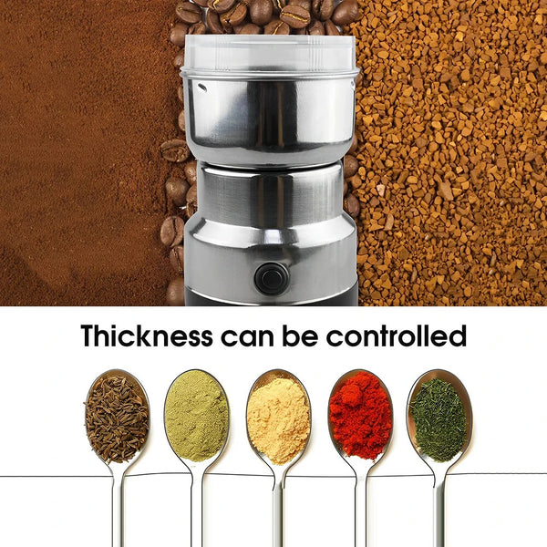 Home Kitchen Electric Milling Machine Multipurpose Electric Coffee Bean Grinding Tool Stainless Steel Milling Machine for Seeds Spices Herbs Nuts Coffee Grinder