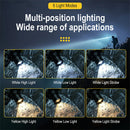 SEEKNITE 500M Distance Smart Sensor LED Headlamp Spotlight/Floodlight Zoom, Yellow/White Light Adjusted, Type-C Rechargeable, Fishing Camping Running Working Headlight Long Shot Head Flashlight