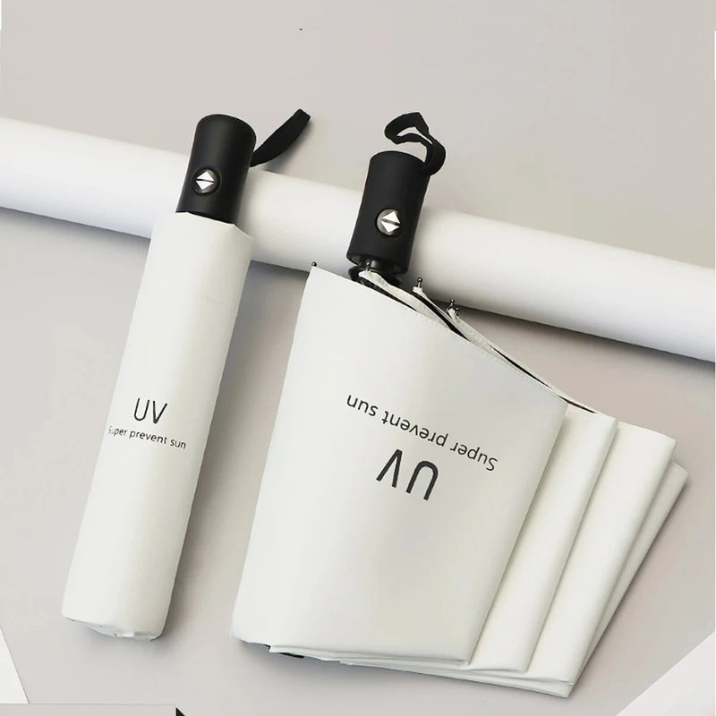 8-Rib Travel Umbrella Windproof Automatic Open and Close Multicolor Portable Rain Sun Protection for All Weather Conditions
