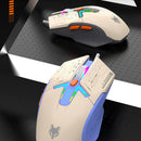 XUNFOX H6 RGB Mecha Style Wired Gaming Mouse 1200-3600DPI 6-Keys USB Wired E-sports Gamer Mice for PC Laptop Computer