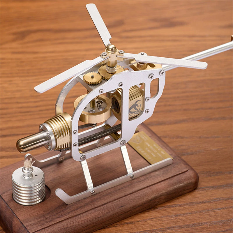 HX-15 Stirling Engine Helicopter Model DIY Assembly Kit Physical Air Energy Combustion Engine Technology Educational Creative Toys
