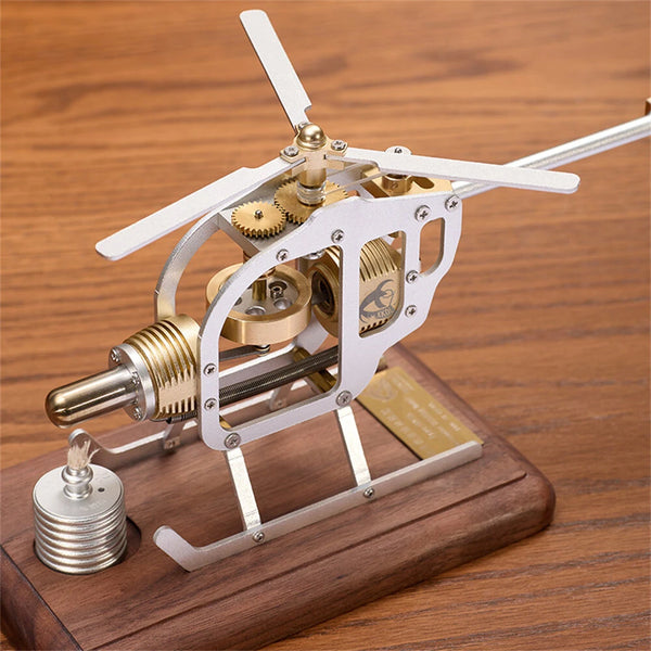 HX-15 Stirling Engine Helicopter Model DIY Assembly Kit Physical Air Energy Combustion Engine Technology Educational Creative Toys