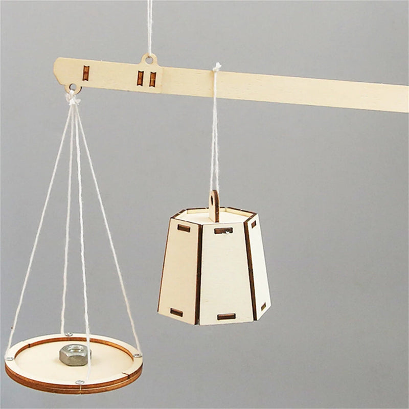 Wooden Weighing Beam Scale Model Assembly Kit DIY Children's Science Experiment Education Puzzle Toy Student Technology Small Production