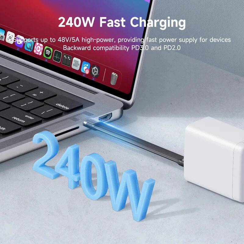 Hagibis USB4 Data Cable 40Gbps USB C to C Short Cable PD 240W 8K 60Hz for TB3/4 15 Pro Max SSD Power Bank