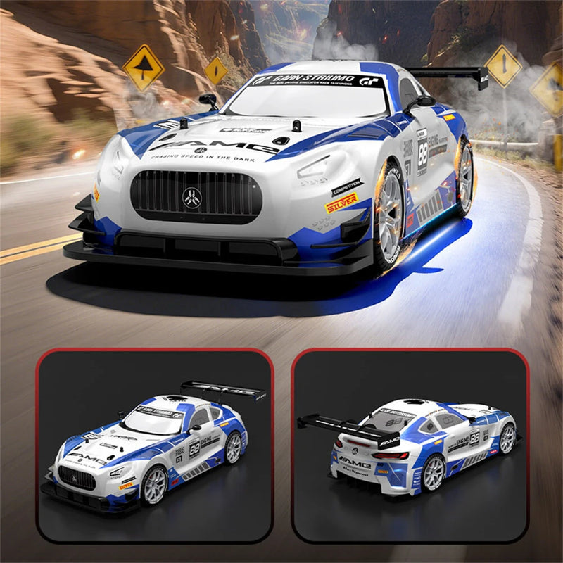 XJRC XJ-1997 RTR 1/16 2.4G 4WD Drift RC Car Mini Racing LED Light Remote Control High-Speed Motor On-Road Race Vehicle Model Boys Gifts Toys