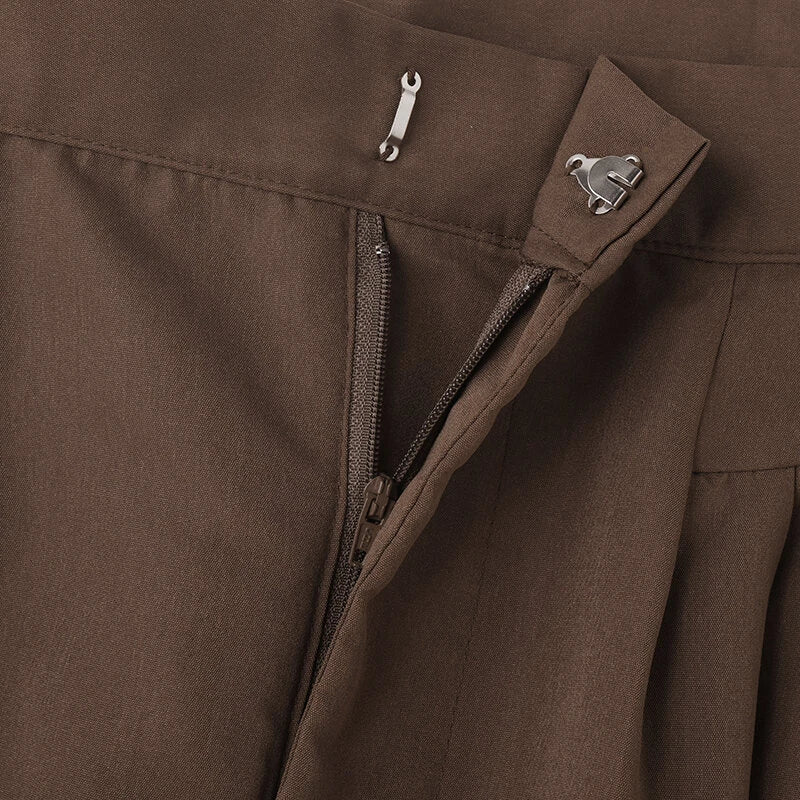 INCERUN Mens Pant Pleated Solid Color Trousers Casual Trendy Korean Pleated Solid Color Casual Pants