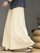 INCERUN Men Loose Pant Plus Size Wide Leg Casual Long Mens Pants Fashion Solid Color Daily Trousers Men's Bottoms