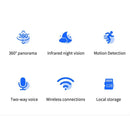 1080P Home Security Wireless  Wifi Camera Camera Baby Monitor Pan Tilt Remote Control Two Way Audio Night Vision CCTV