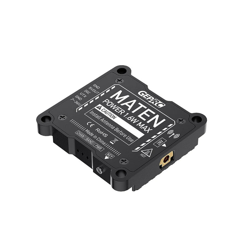 GEPRC MATEN 5.8GHz VTX - 1600mW MAX Power | 72CH Pit Mode | w/Mic | Long Range FPV Transmitter for RC Drone