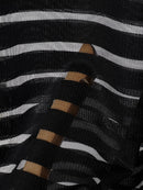 INCERUN Mens Shirt Fashion Striped Short Sleeve Men Tops See Through Party Nightclub Men Shirts S-5XL